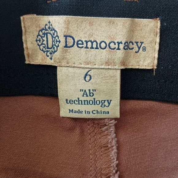 Democracy AB Solution Jeans 6 Tan Skinny Stretch Straight Ankle Length Raw Hem. - Picture 4 of 16